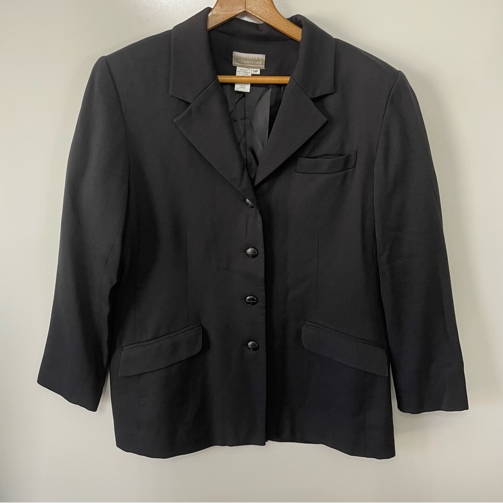 Coldwater Creek Black Twill Blazer, size 14P